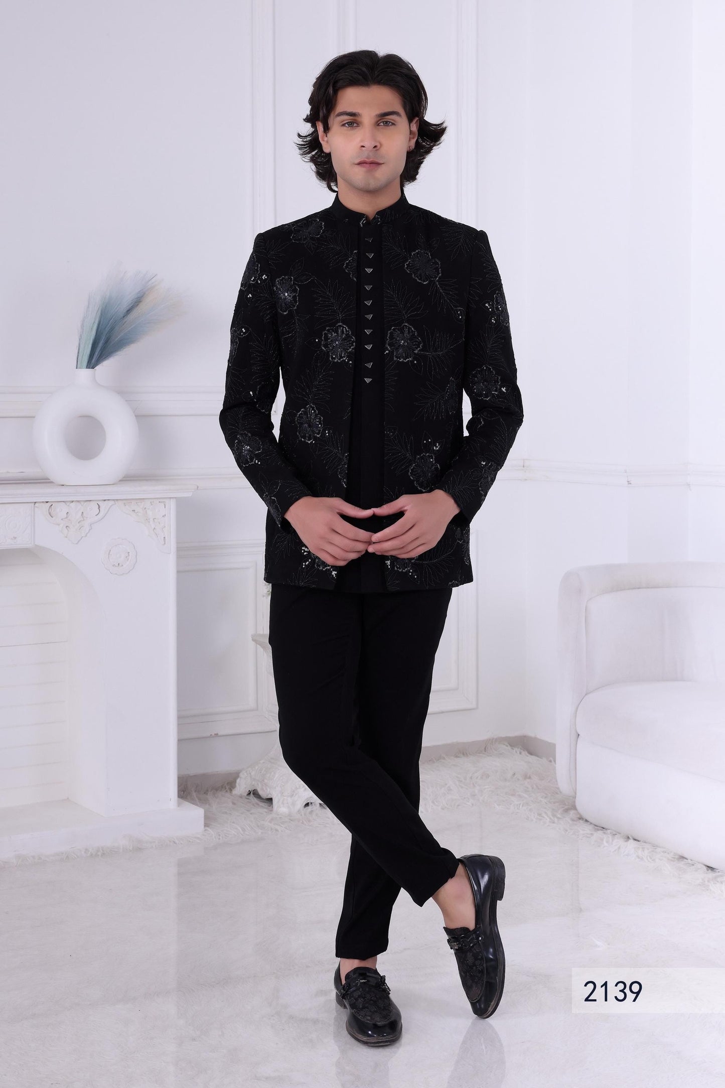 Black Sherwani For Men | Indo western Jodhpuri Suit For Indian Wedding