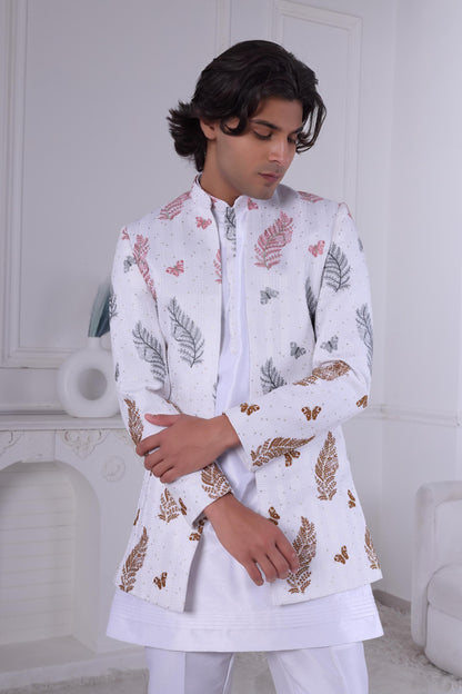 Ivory Embroidered Sherwani for Men: Wedding Groom Outfit