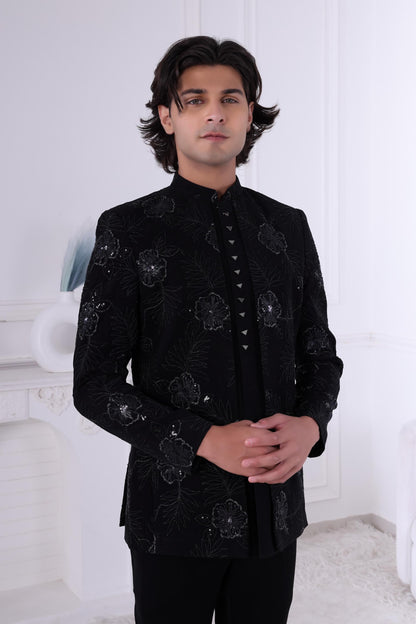 Black Sherwani For Men | Indo western Jodhpuri Suit For Indian Wedding